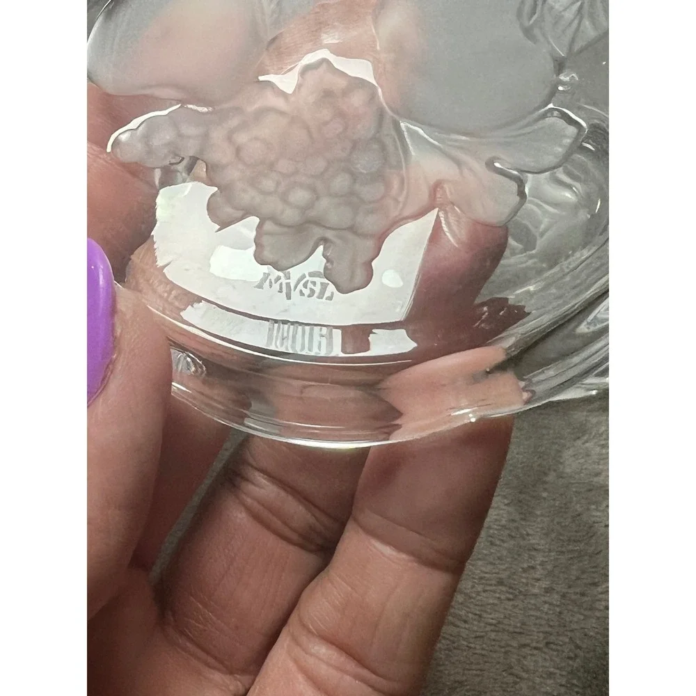 Mikasa Harvest Frosted Fruit Crystal Coasters Set of 4‎ West Germany Scalloped